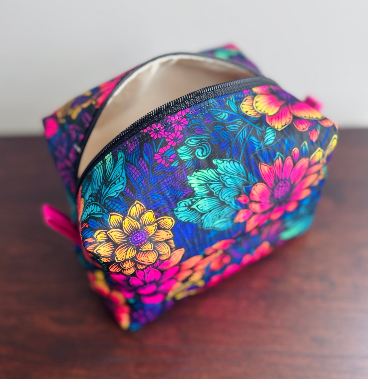 Exotic Floral Boxy Cosmetic Bag
