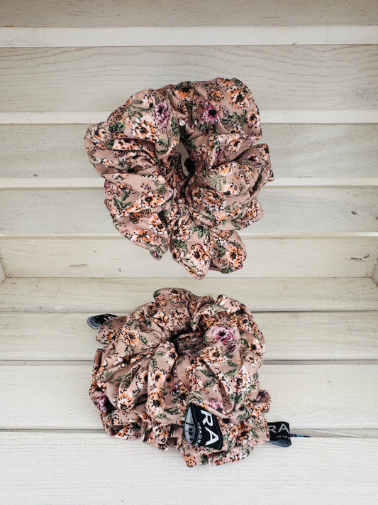 Neutral Floral Scrunchie