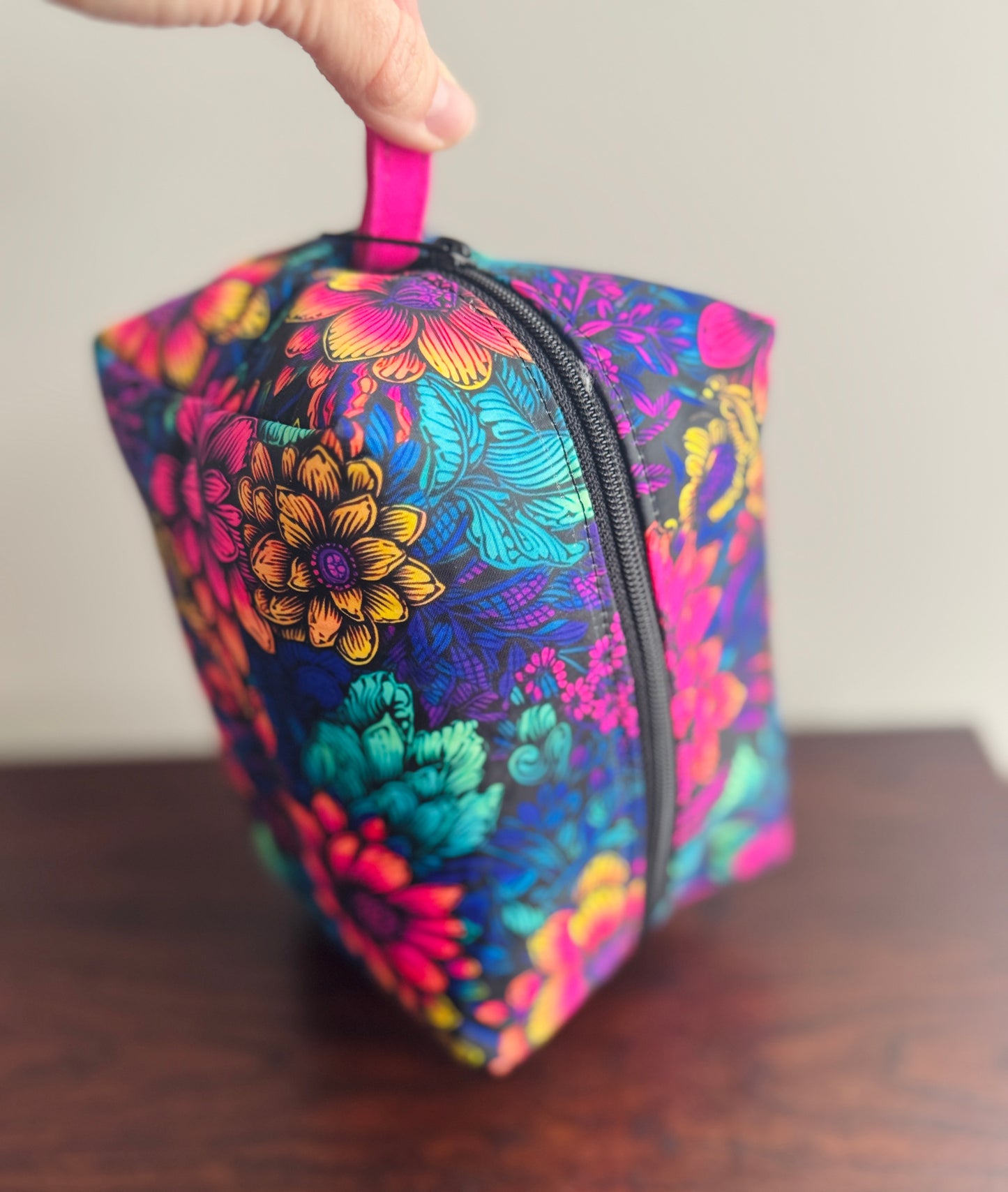 Exotic Floral Boxy Cosmetic Bag