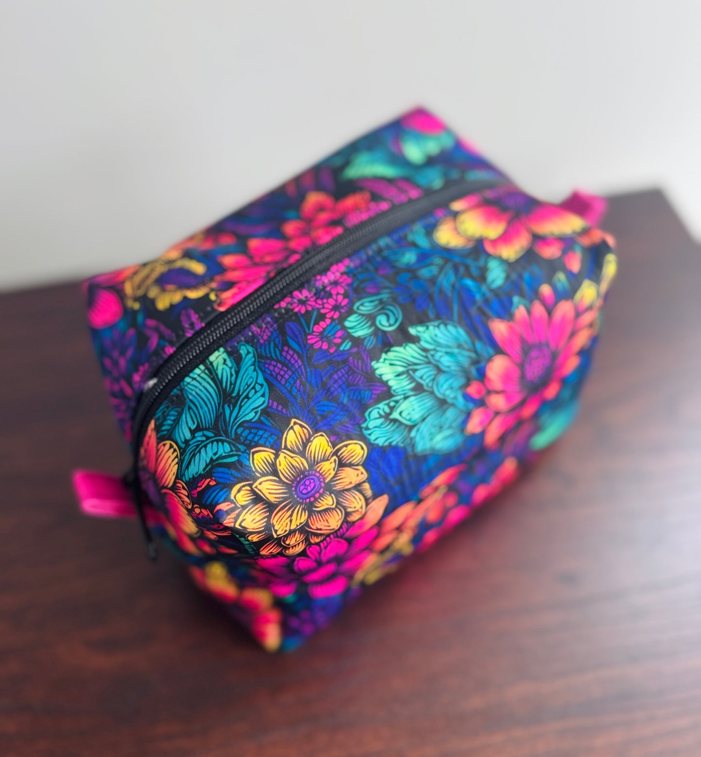 Exotic Floral Boxy Cosmetic Bag