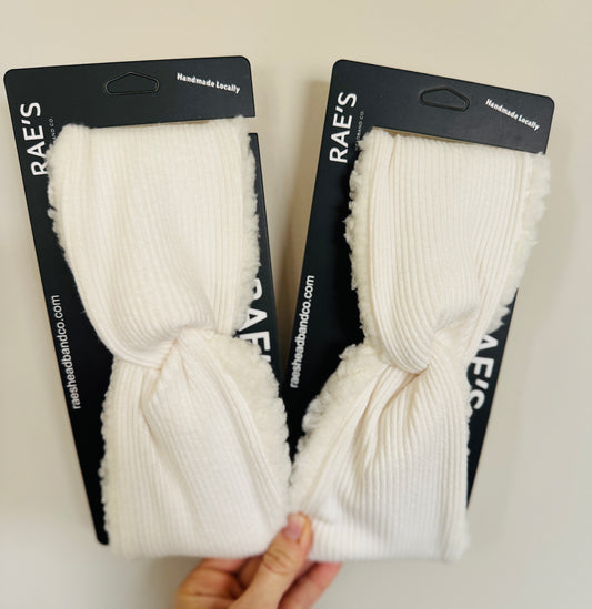 Cream Ribbed Sweater Sherpa